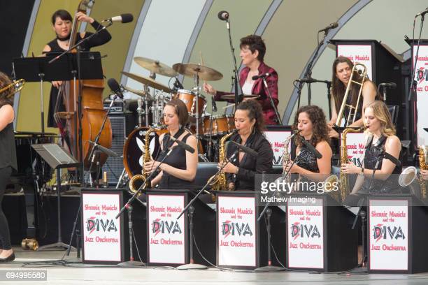 HOLLYWOOD, CA - JUNE 11:  The DIVA Jazz Orchestra performs onstage at the Hollywood Bowl Presents the 39th Anniversary Playboy Jazz Festival at the Hollywood Bowl on June 11, 2017 in Hollywood, California.  (Photo by Mathew Imaging/WireImage)